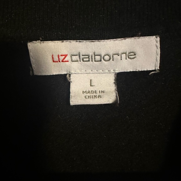 Liz Claiborne Black Collared Sweater - Picture 3 of 4
